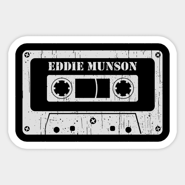 Eddie Munson - Vintage Cassette White Sticker by FeelgoodShirt